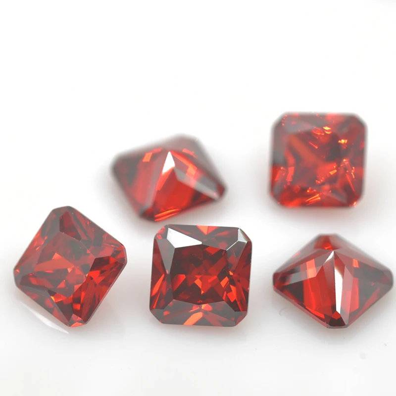 

3x3~20x20mm AAAAA Garnet Square Octangle Shape Cubic Zirconia CZ Stone Artificial gem For Jewelry Gemstone
