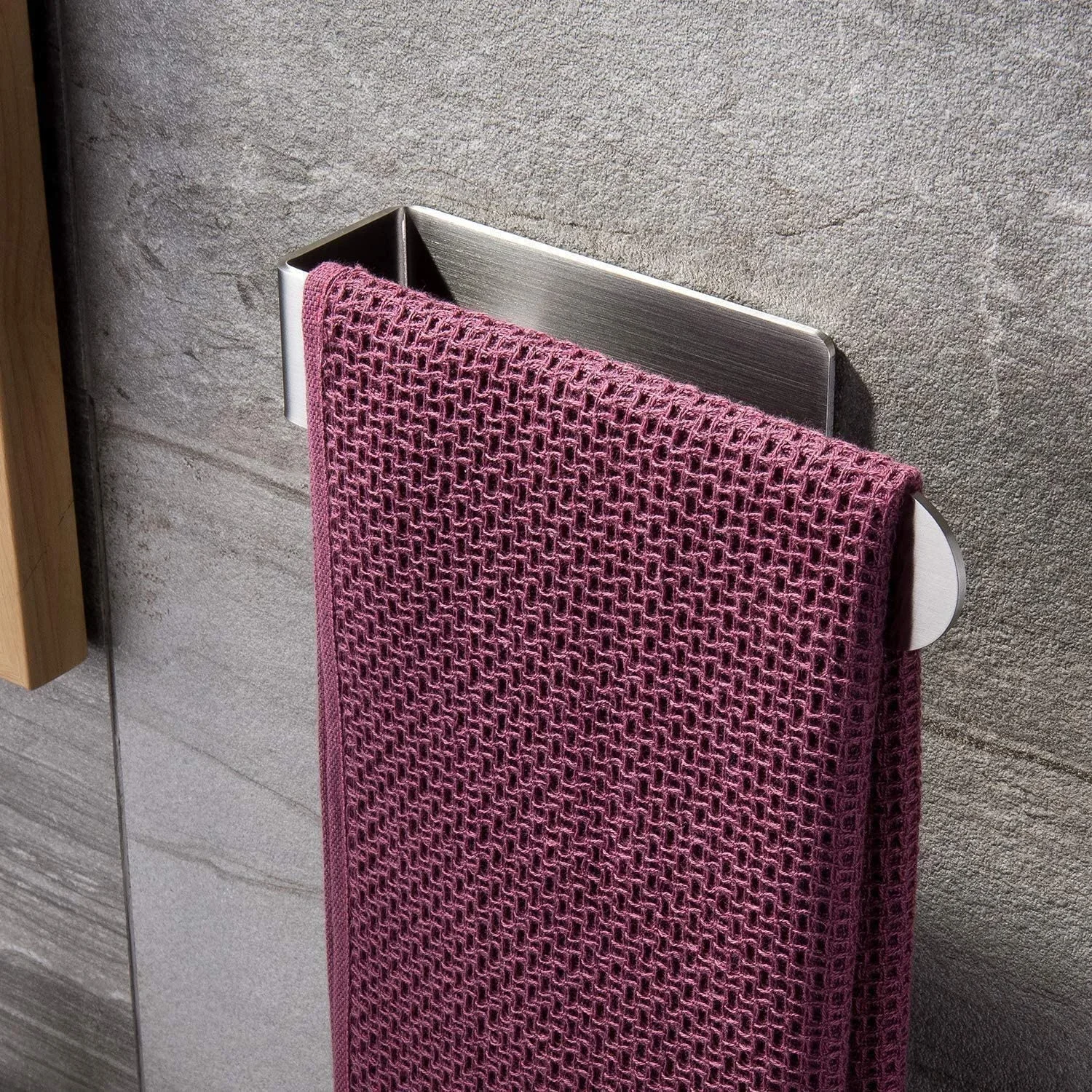Towel rack Towel Ring Self-Adhesive Holder No Drilling Rail Stainless Steel for Bathroom