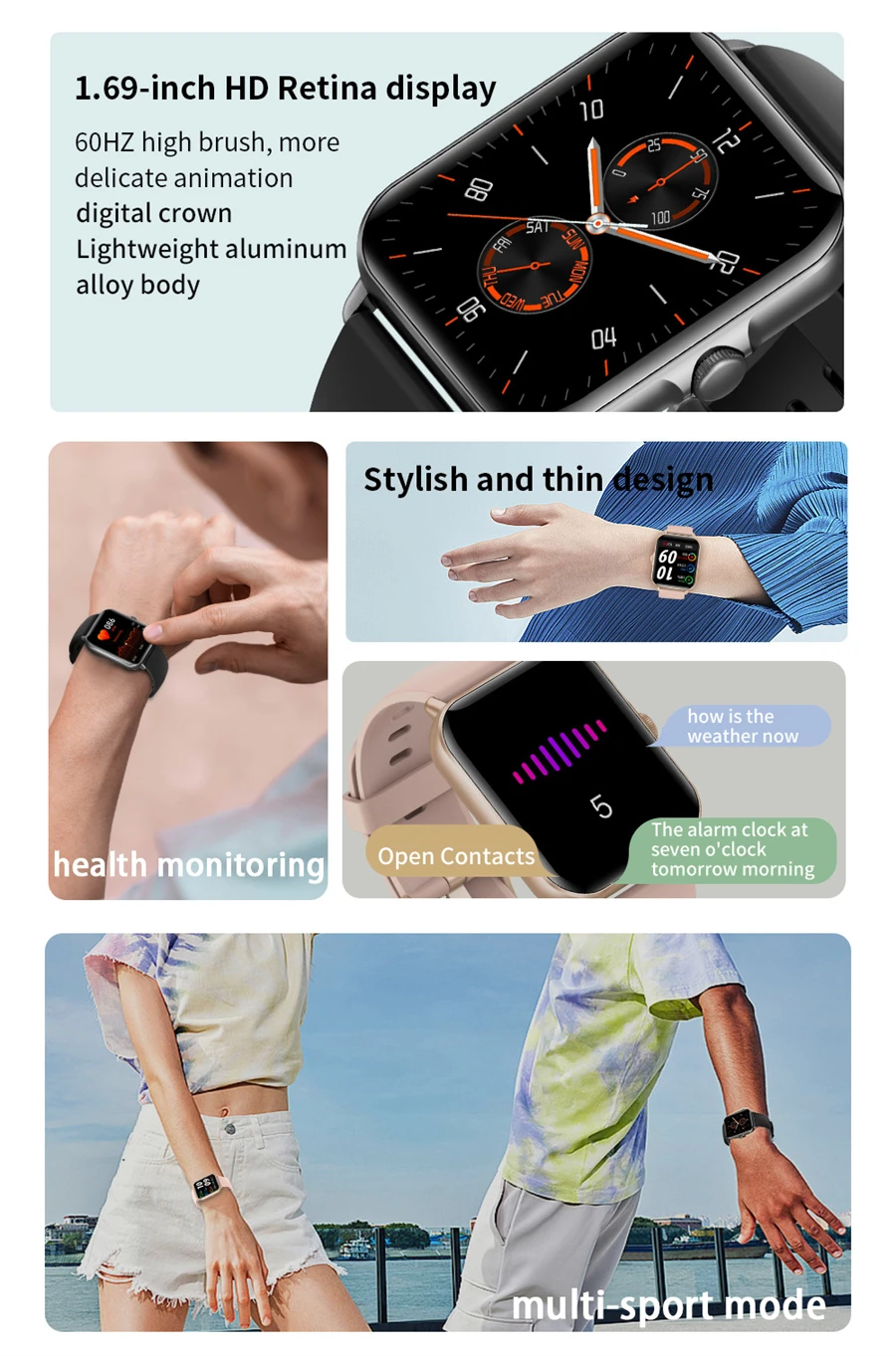2022 New GTS 3 Bluetooth Call Smart Watch Men 1.69 Inch Real-time Heart Rate Monitoring Women Sport Smartwatch For Xiaomi Huawei