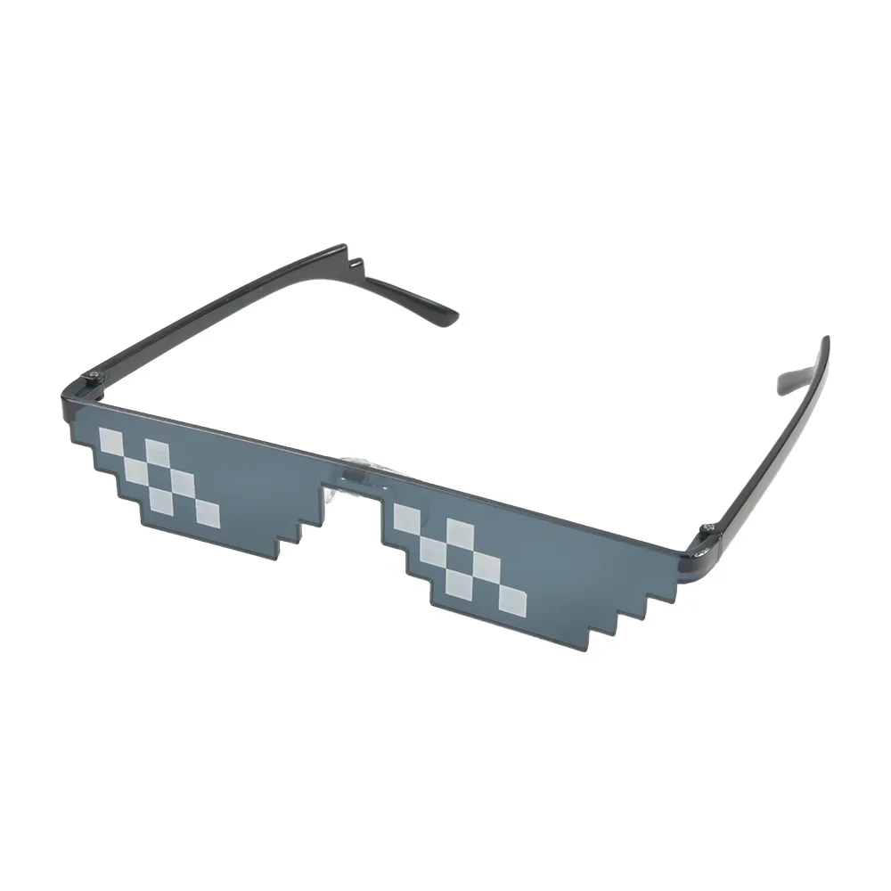 Funny Sunglasses Pixelated Men Women Party Eyeglasses Mosaic Glasses Flat Sunglasses