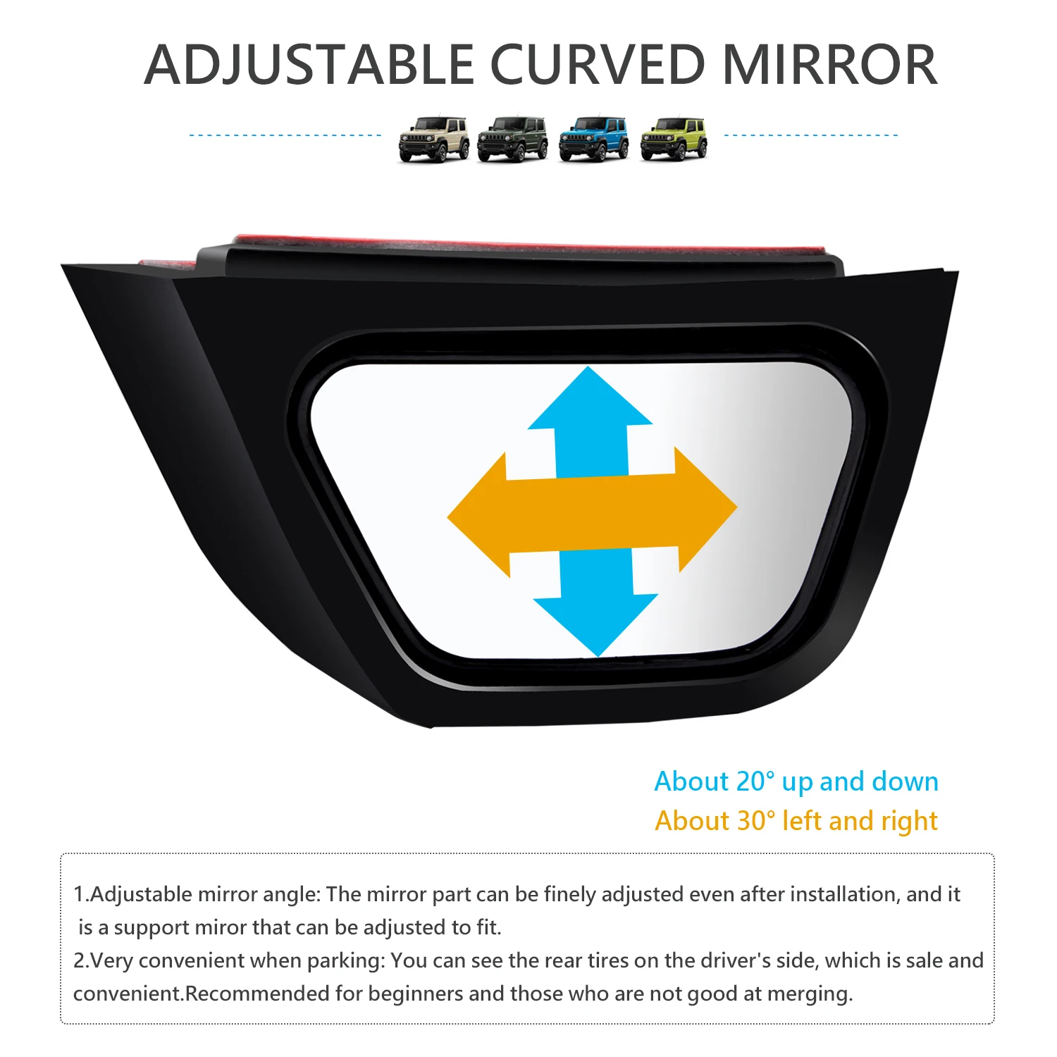 Side Rearview Mirror Blue Glass For Suzuki Jimny JB64/74 2018 2019-2022 With Turn Signal Heating Anti-Glare Blue Glass Functions - 34