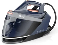 Station with Ceramic Soleplate, 1800W Steam Station Iron for Clothes with 1.5L Removable Water Tank, Iron Lock for Easy Carry, A 1