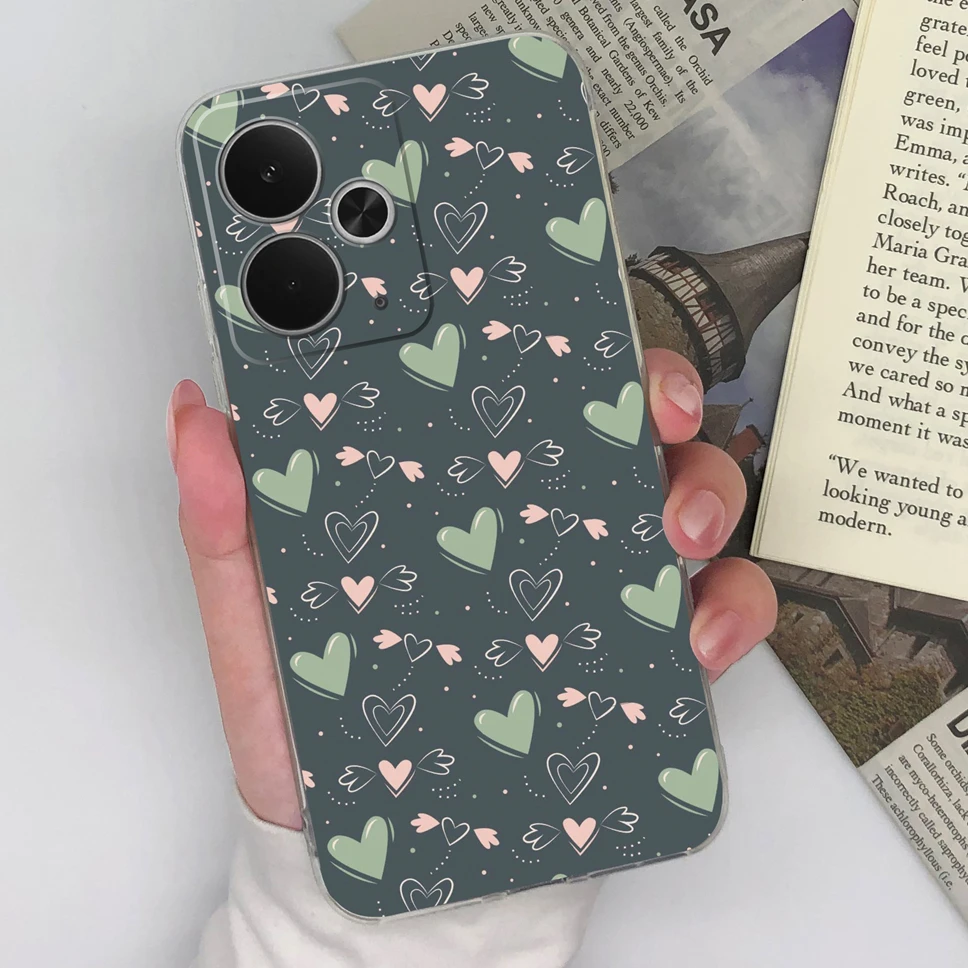 Chic Transparent TPU Silicone Phone Case with Lovely Design Patterns