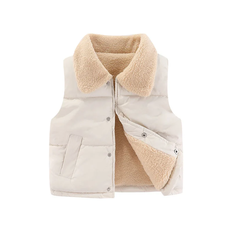 1pcs Girls Boys Down Vest Children Plush Vest Winter Baby Thickened Vests Boy's Coat Girl's Sleeveless Jacket Kids Waistcoat - Image 5