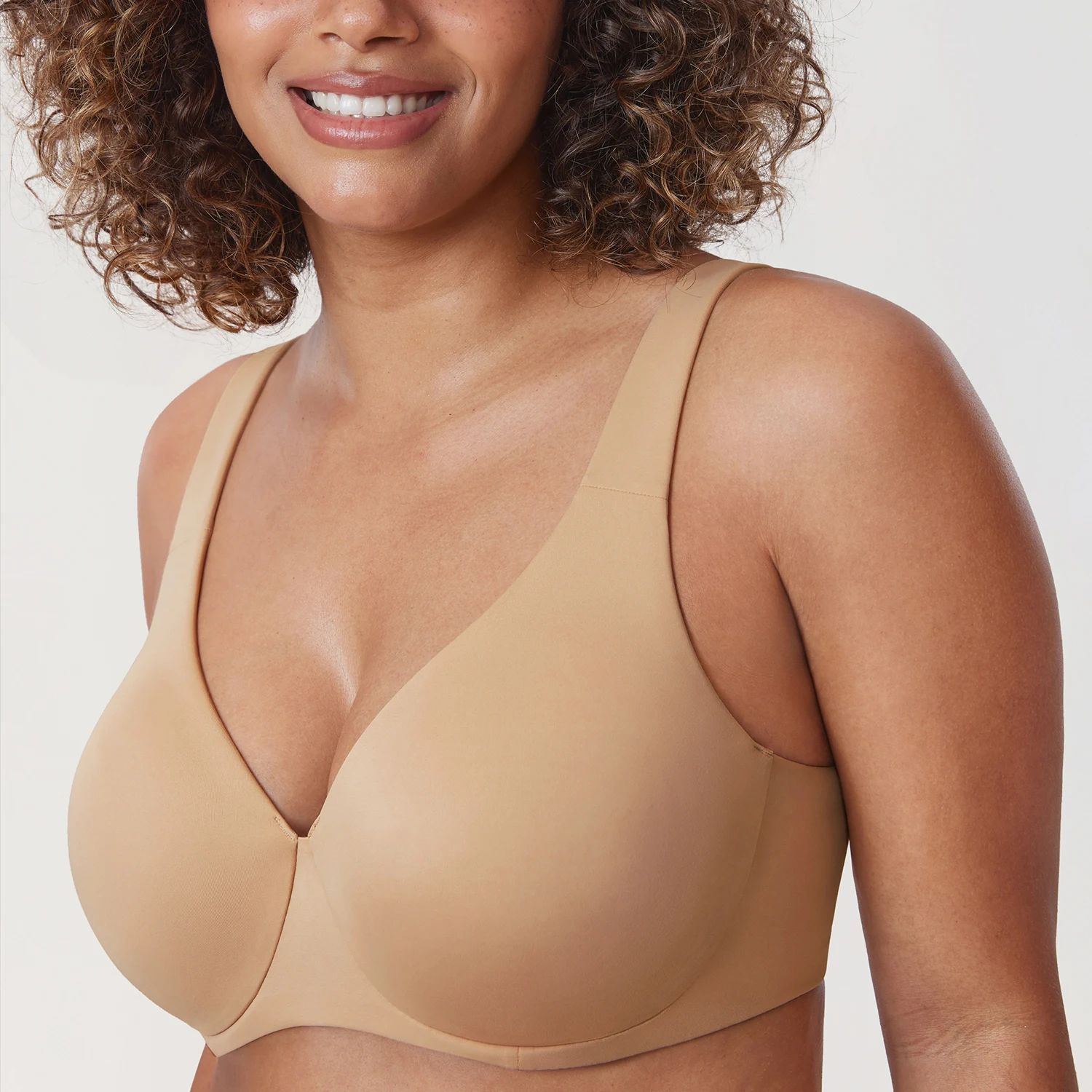 Women's Plus Size Bras Minimizer Seamless Unlined Cup Wide Straps