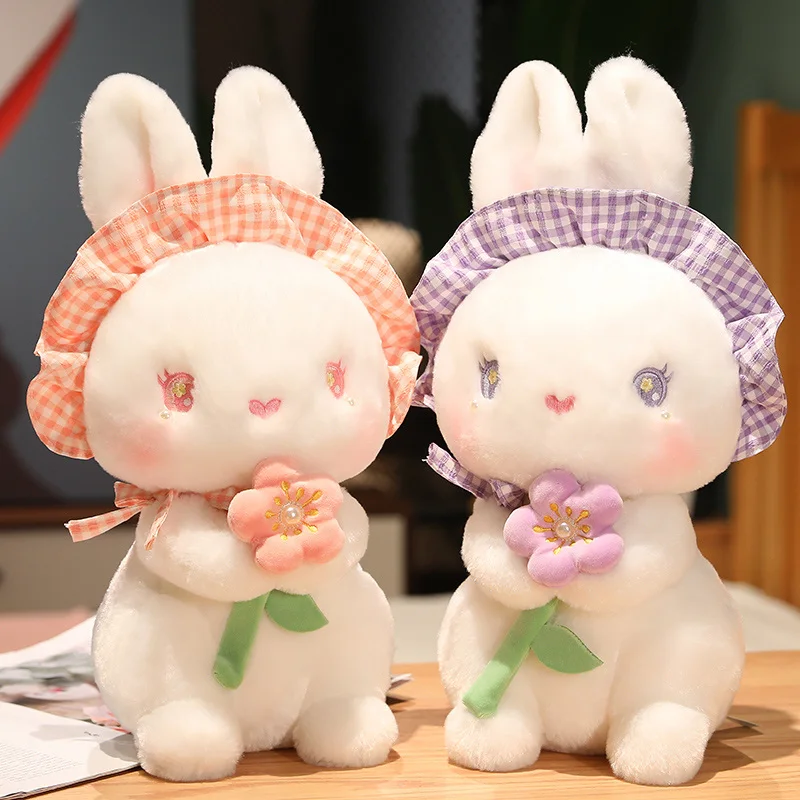 30/40/55/70cm Cute Flower Rabbit Plush Toy Lovely Stuffed Animals Bunny Plushies Doll Anime Soft Kids Toys Kawaii Room Decor