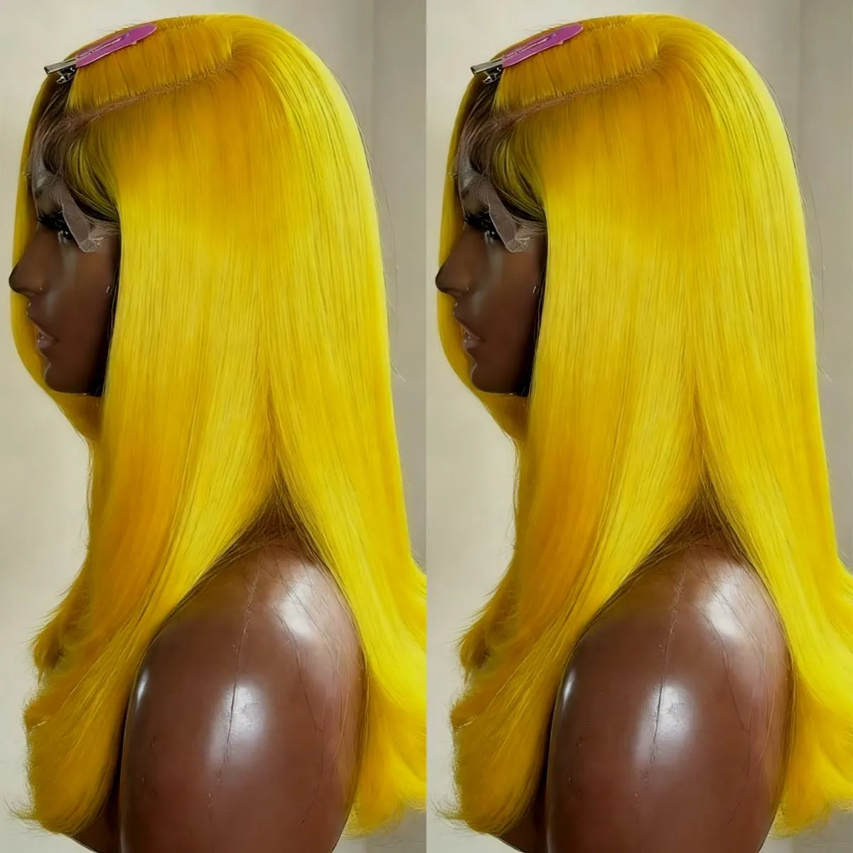 Yellow Straight Lace Front Wig Human Hair 13x4 HD Lace Front Wig Human Hair 200 Density Lace Front Wig Human Hair for Daily Wear 2