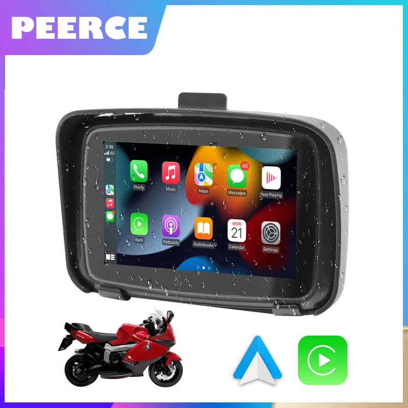 5InchPortableGPSNavigationMotorcycleWaterproofCarplayDisplay