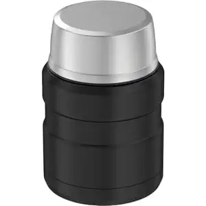 

King 16 Ounce Food Jar with Folding Spoon, Matte Stainless