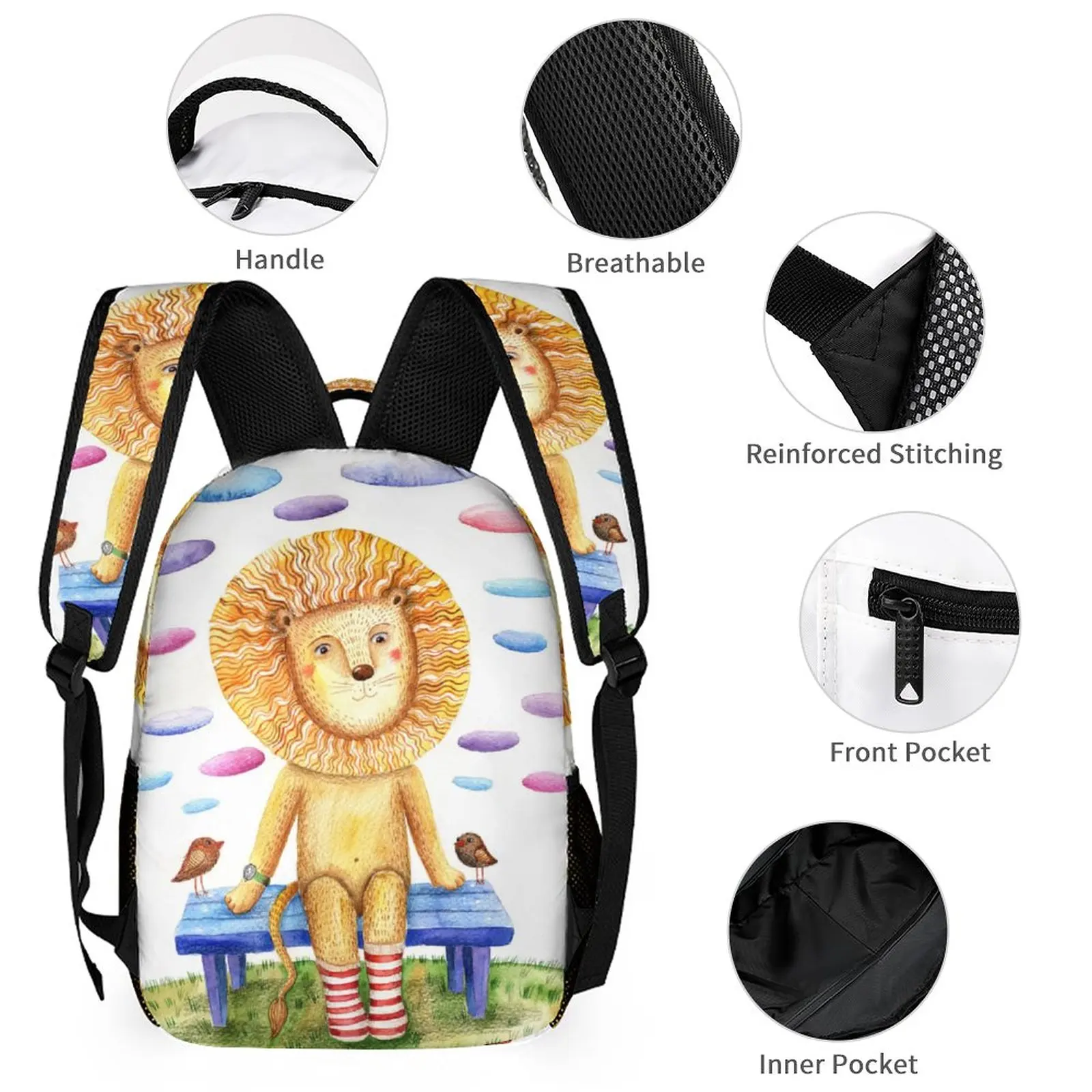 Artistic Student Schoolbag Lunch Bag Pencil Case Three-piece Set Cute Kindergarten School Bags for 2023 Mochila