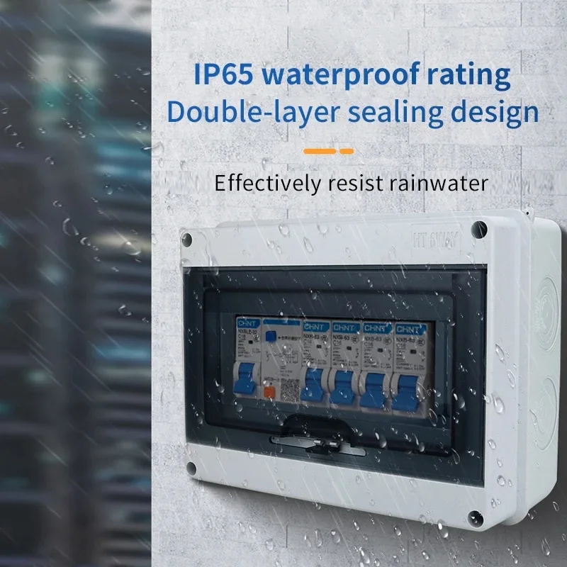 2/3/5/8/12 Ways ABS Outdoor Waterproof Electrical Distribution Box Circuit Breaker MCB Power IP65 HT Series Air Switches Box circuit breaker power distribution block