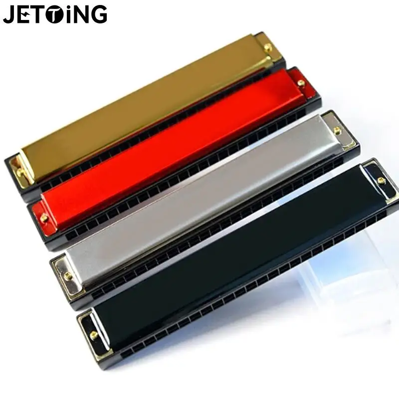 

Professional 24 Hole Harmonica Key of C Play Harmonica Tremolo Harmonica Mouth Metal Organ Double Row for Musical Beginners