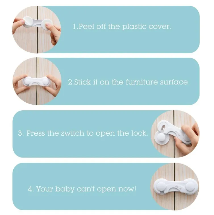 Cabinet lock Child lock Refrigerator lock Safety lock Refrigerator door lock Baby proof cabinet latches Cabinet drawer door Fridge blockers Lock Child proof locks For kitchen
