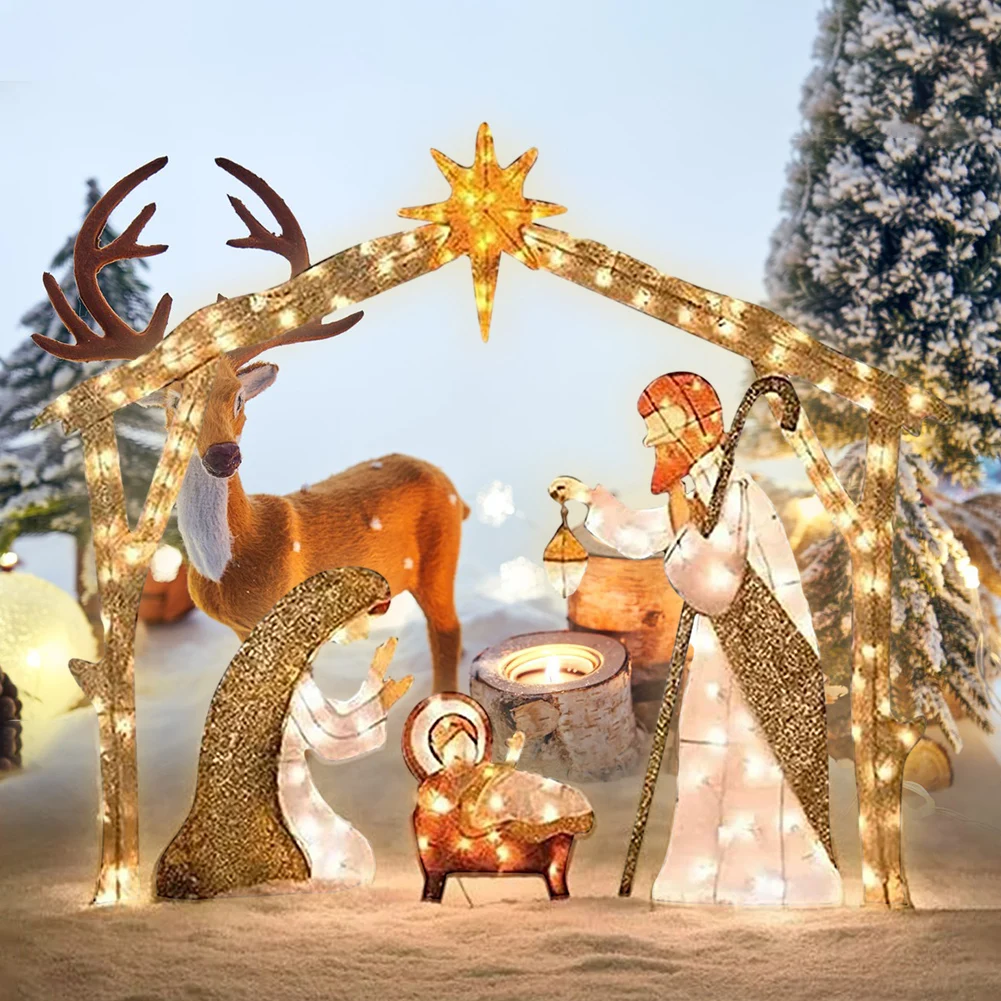 Christmas Outside Nativitys Decorations Set Lightweight Parties Decorative Tool For Indoor Outdoor