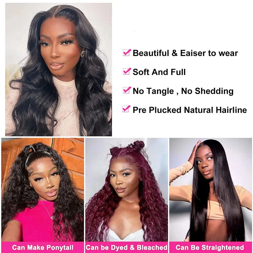 Body Wave V Part Glueless Human Hair Wig 200 Density Upgrade Ready To Wear Natural Colored Human Hair Wigs For Women 30 32 Inch 4