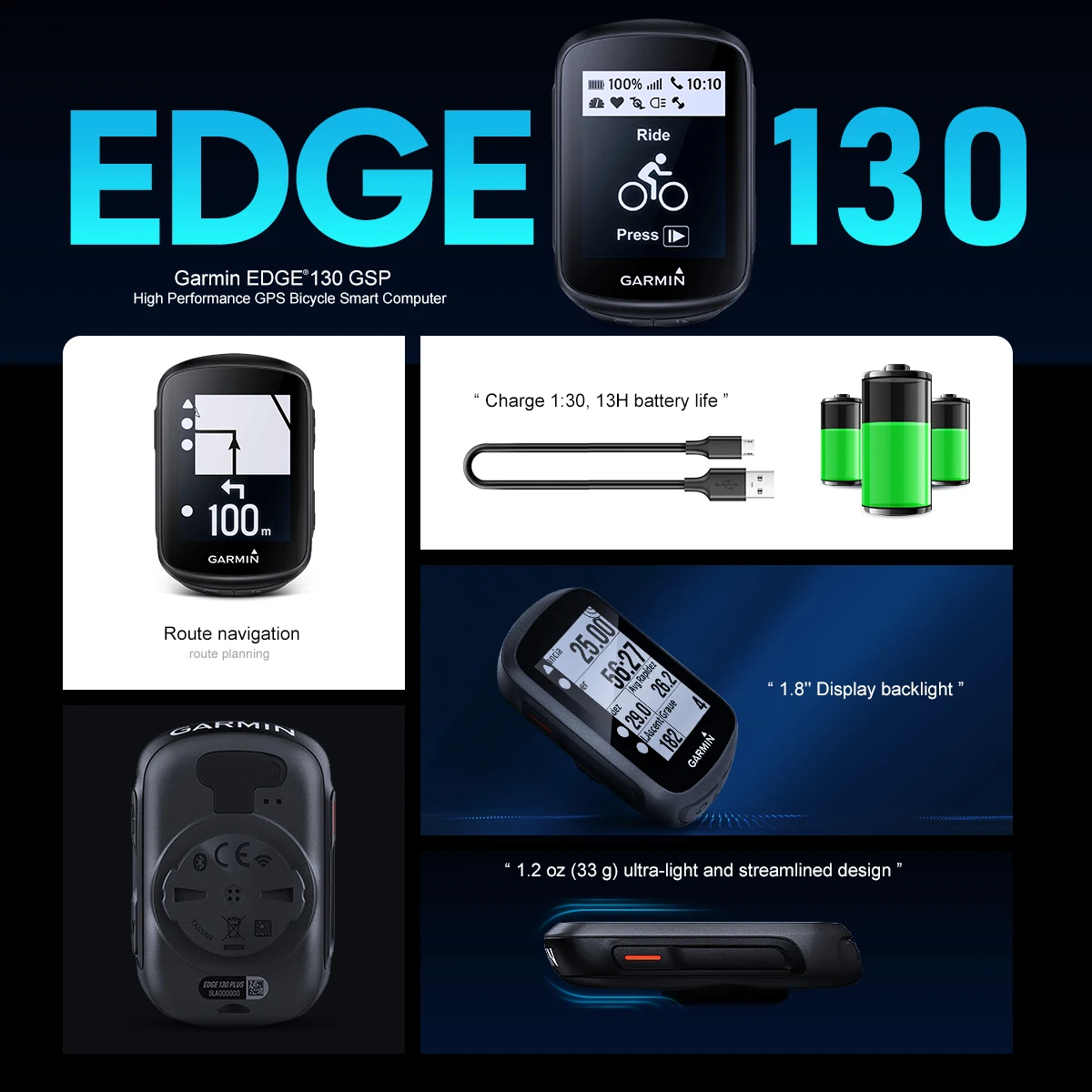 GARMIN EDGE 130 جهاز كمبيوتر للدراجة مزود بنظام تحديد المواقع وعداد  المسافات للدراجات مزود بعلامة تجارية أصلية عداد مسافات لاسلكي مضاد للمياه  عداد السرعة ANT + بلوتوث|Bicycle Computer| - AliExpress