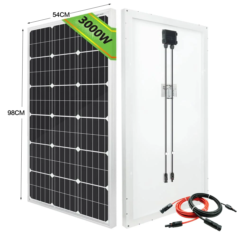 1000W 2000W 3000W Solar Panel 18V High Efficiency  Portable Power Bank Flexible Charging Outdoor Solar Cells For Home/Camping