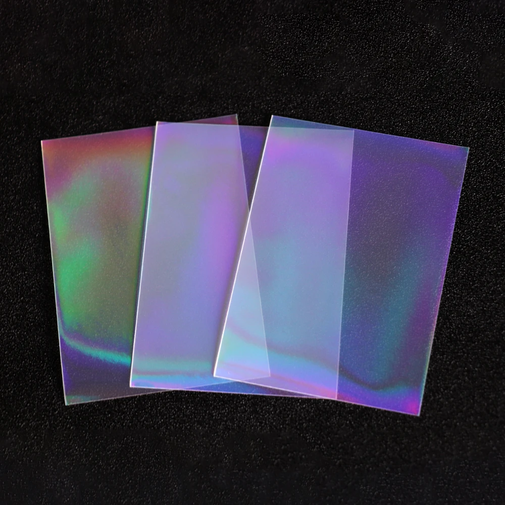 

100pcs Acid free 65x90MM 58x87MM Holographic Rainbow Card Film Card Sleeves Tarot Super Card Protector For OTG Cards No PVC