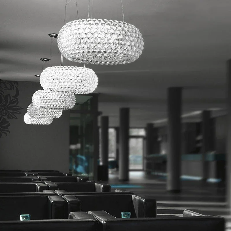 Foscarini Caboche LED Hanging Chandeliers Modern Acrylic Ball Pendant Light Living Room Restaurant Decor Art Classical Luminaria