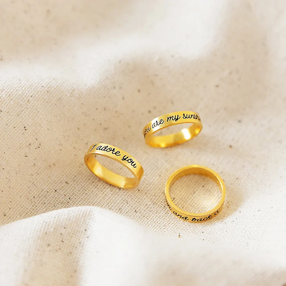 Buy 18k Gold Name Ring, Marriage Gold Ring, Couple Rings Set, Wedding Set  Ring, Bride Gold Ring, Gold Custom Ring, Fine Ring ,personalized Ring  Online in India - Etsy