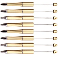 8Pcs Gold Beaded Ballpoint Pen Pens Gift for Writing Beadable Pens Beadable Pen DIY Gift for Student Office Supplies 1