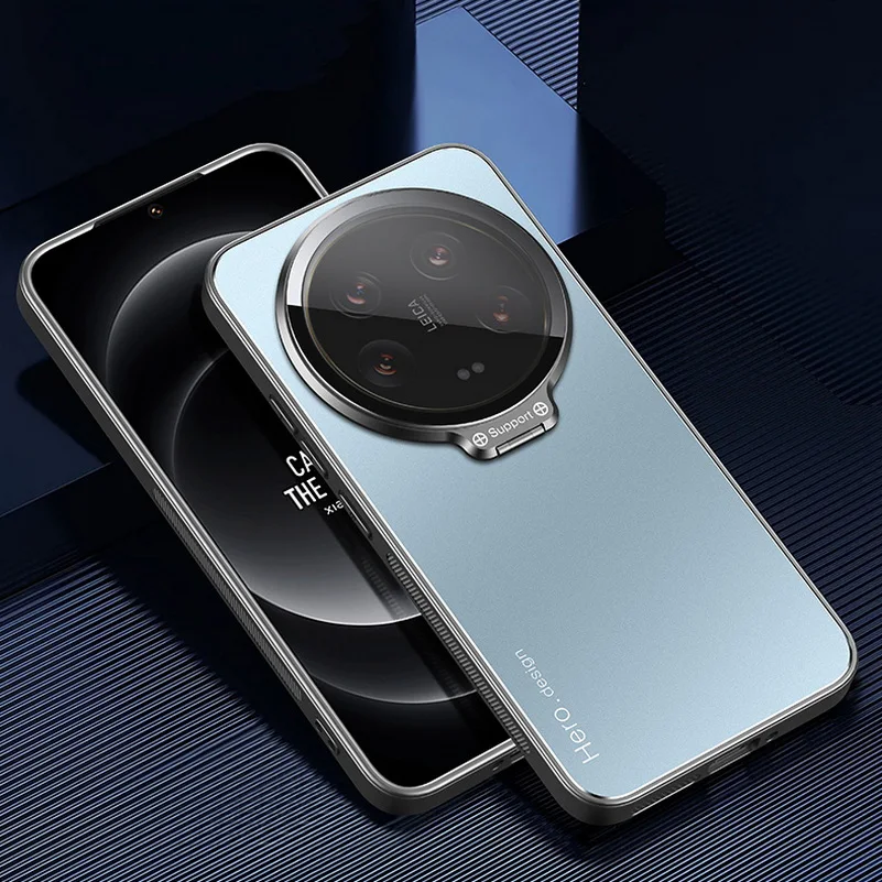Enhanced Metal Lens Camera Holder Kickstand Shockproof Matte Protective Case