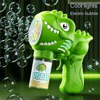 6-hole Dinosaur Bubble Machine Electric Bubble Gun with Light Fully Automatic Bubble Gun Automatic Soap Blower Outdoor Game Toy 3