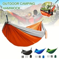Outdoor Lightweight Double Nylon Camping Hammock with Hanging Straps Perfect for Backpacking Travel Beach Yard and Garden 1