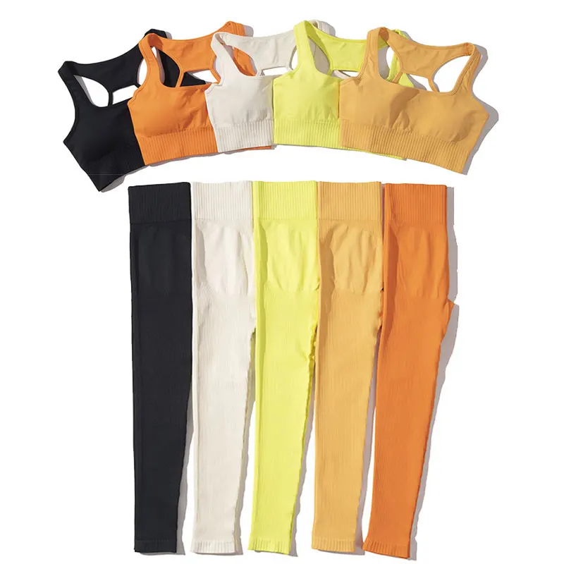 

Seamless Women Yoga Set High Waist Leggings Gym Fitness Sportswear Sports Bra Crop Top Yoga Pants Workout Tracksuit Woman