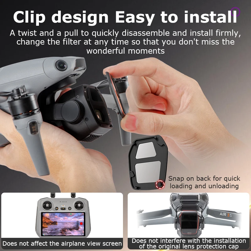 Filtre DJI Air 3S UV CPL Natural Night - Lot de 3 Filtres Objectif
