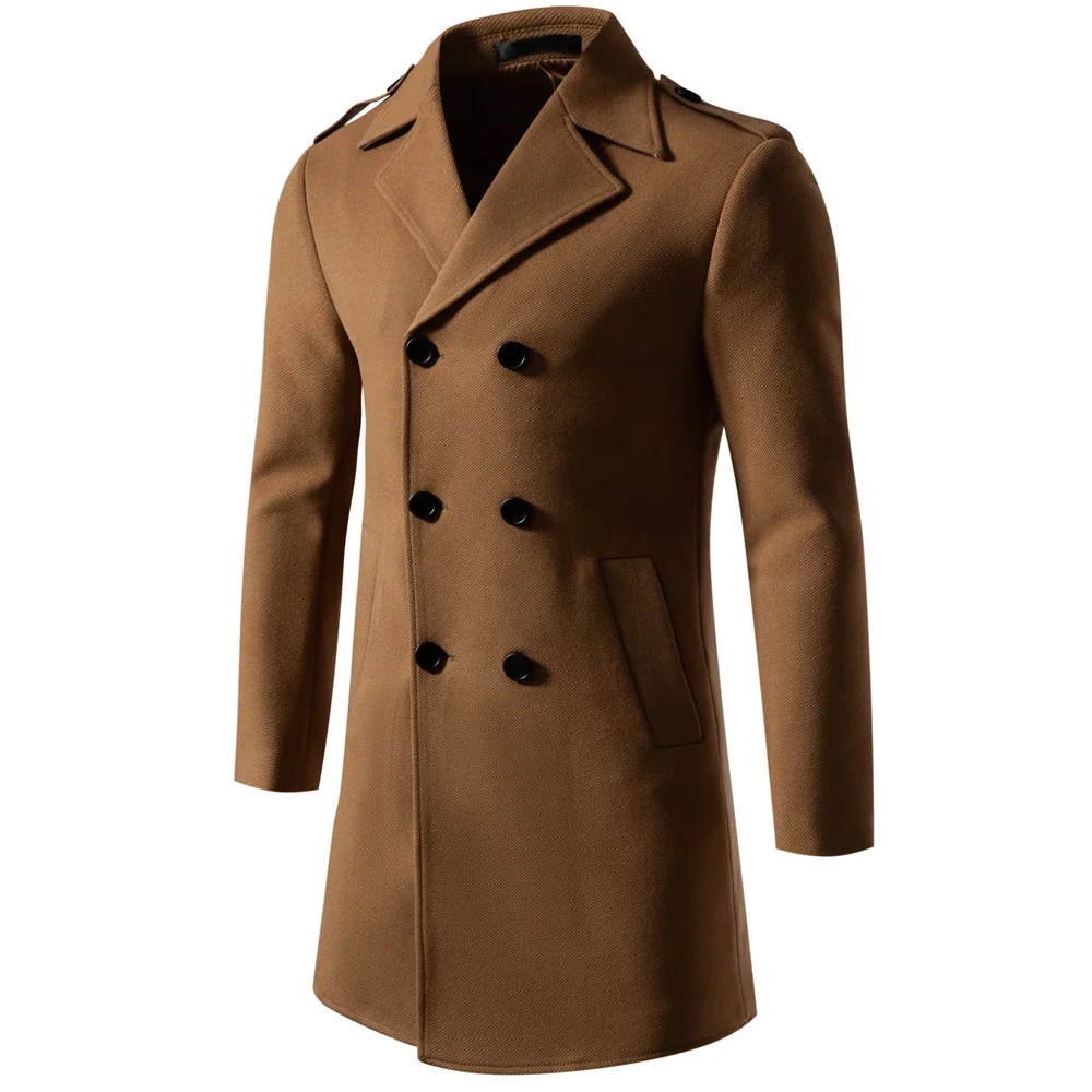 

BabYoung Brand Quality Double Breasted Wool Blends For Fashion Thicken Great Touch Feel Mens Jacket Trench Coat Men