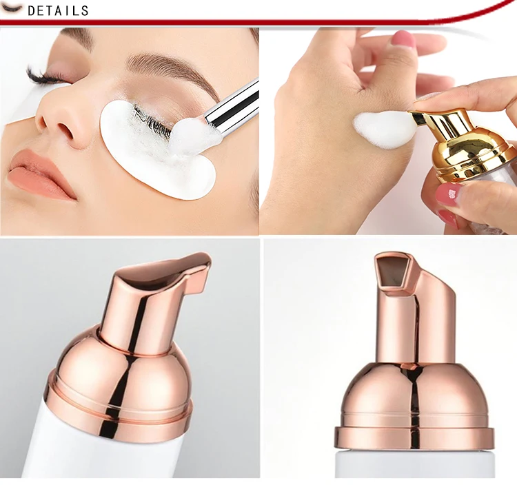 Description Picture 2 of item60Ml Customize Vegan Private Label Cleaning Oil Free After Care Mouse Skin Friendly Lash Shampoo Brow Eyelash Cleanser