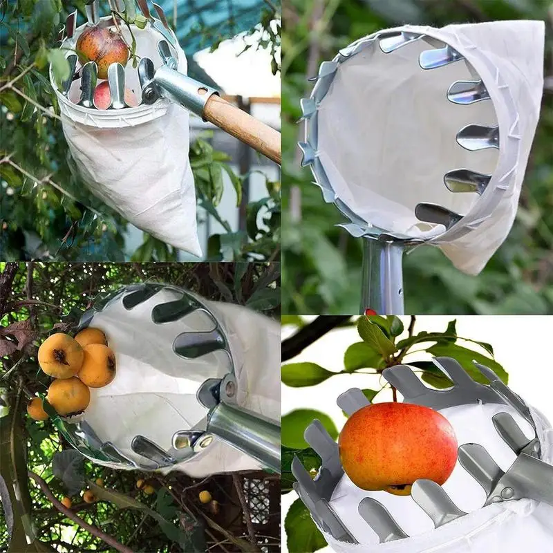 Fruit Picker Head Basket With Telescopic Extendable Pole Portable Harvesting Fruit Collector Catcher Garden Fruit Picking Tools 6