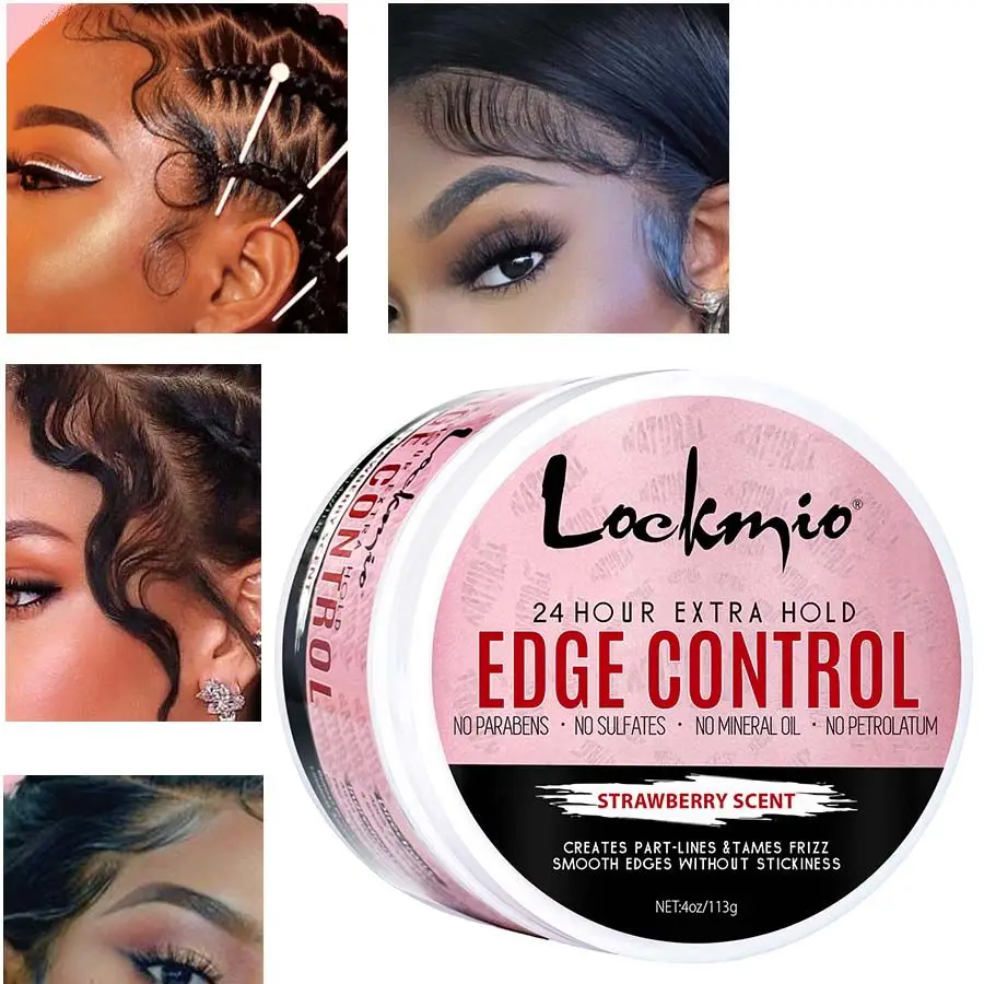 LOCKMIO Hair Care Styling Kit Control Gel for Smoothing fixing Edge Hair Powerful Hold Gel Wax Rosemary Growth Essential Oil Kit