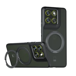 Rotating Ring Stand Matte Case Cover for Moto Edge 60 or 60s (Black)