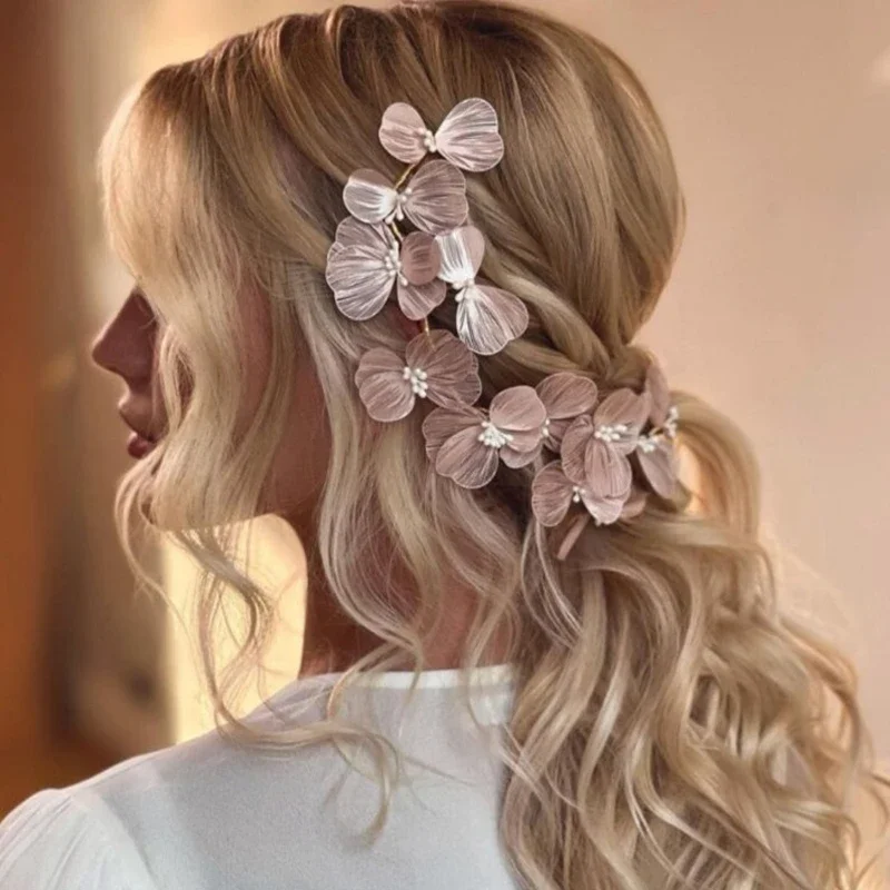 Wedding Bridal Leaf Pearl Headband Hairband Tiara Women Bride Party Queen Wedding Bridal Hair Accessories Jewelry Band Gift
