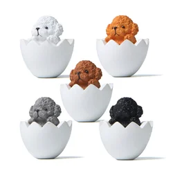 Teddy Dog série ornamentos para decoração Home, requintado Mini Animal Craft, bonito paisagem estatueta, miniatura Puppy decorações