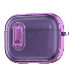 Transparent Electroplated Shockproof Earphone Case - Stylish Protective Cover - Airpods pro 3 (Translucent Purple)