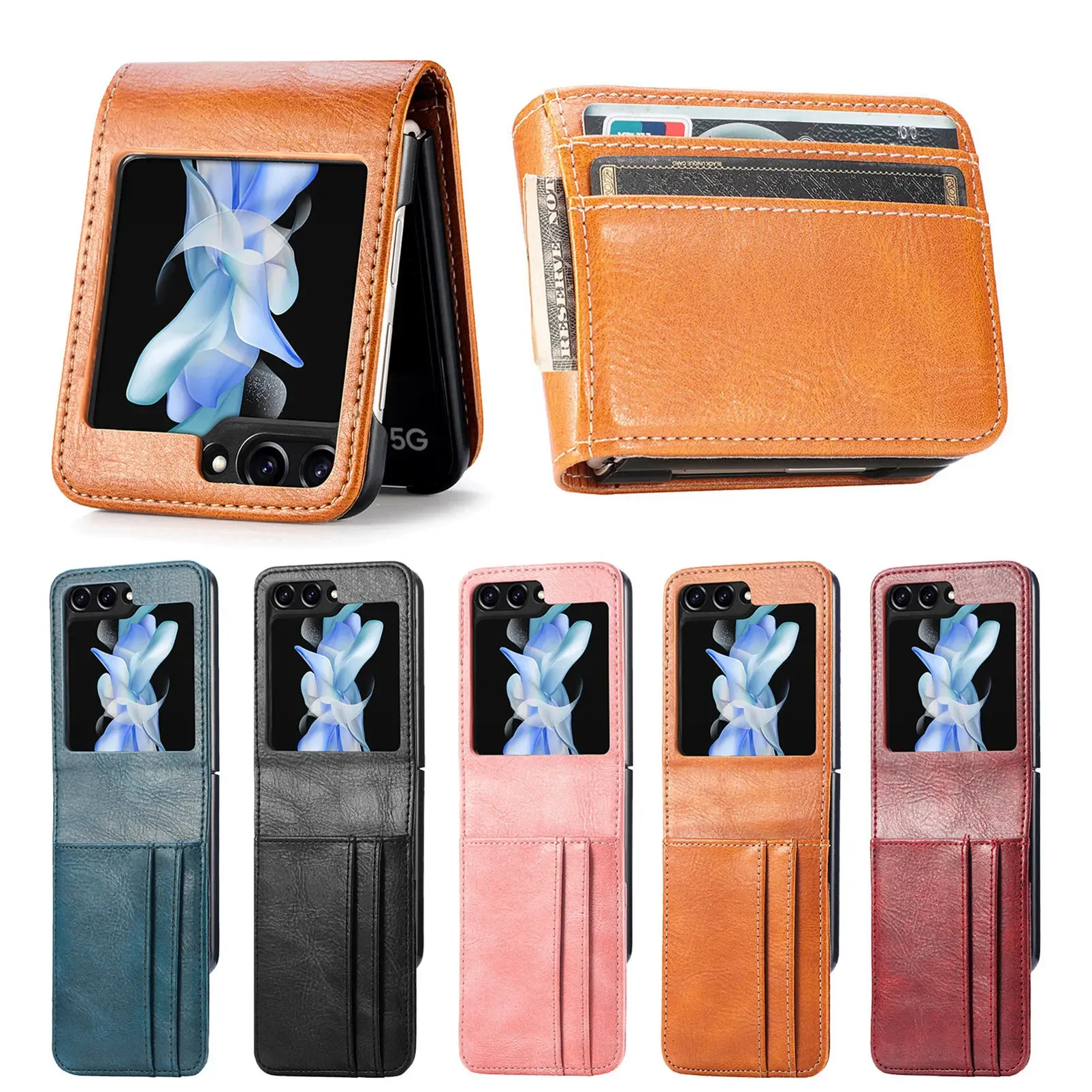 Luxury Leather Card Holder Phone Case with Wallet & Photo Frame