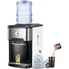 Water Cooler Dispenser Built-in Ice Maker Countertop,3-in-1 Portable Ice Machine 44lbs Daily,Top Loading 5Gallon Water Dispenser 6