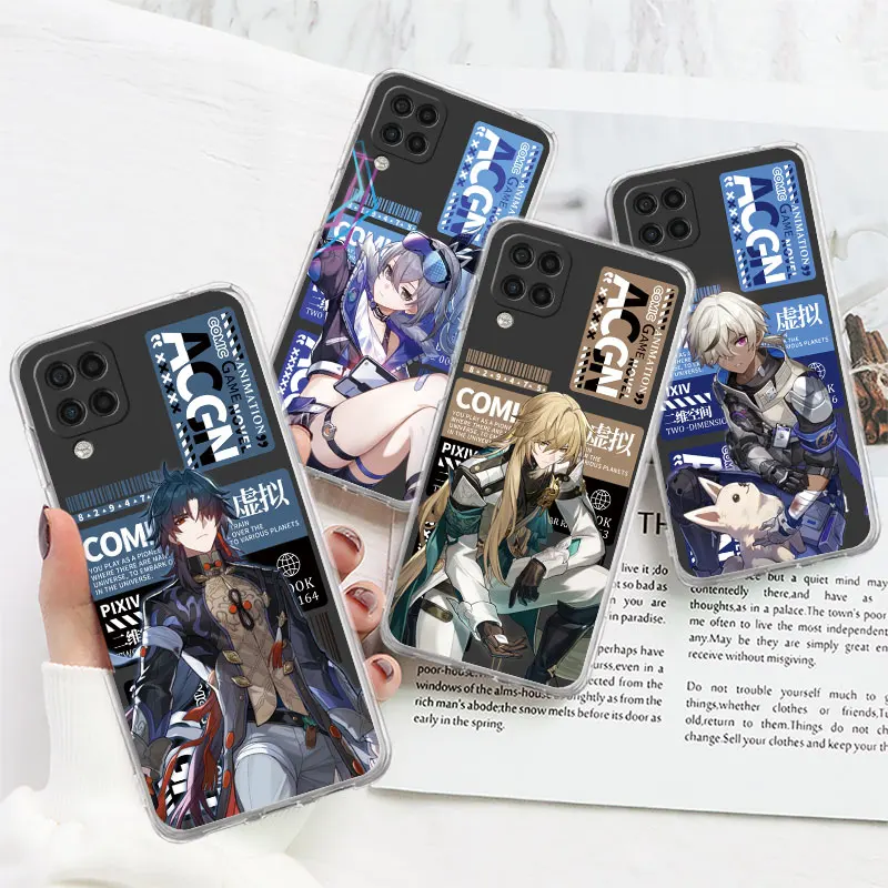 Custodia Per Samsung Galaxy A72 4G G52 A32 A14 A73 A22 A24 4G A12 Cover Trasparente In Silicone Morbido Coque Honkai Star Rail Silver Wolf