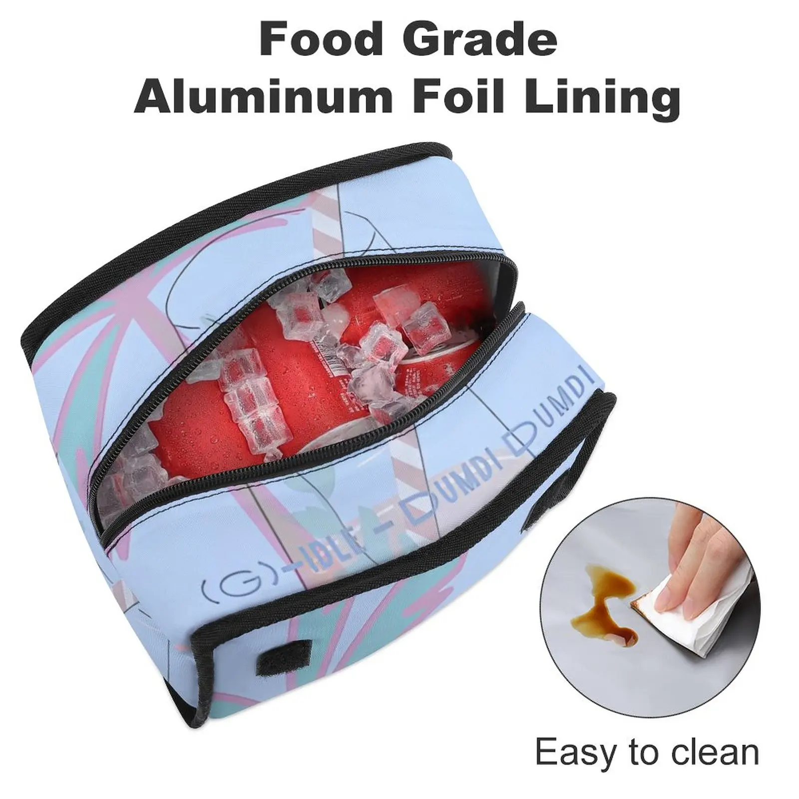 Beach Style Lunch Bag Thermal Lunch Box for Food Lunch and Office Bag in One Custom Print Lanch Bag for Work Large Capacity