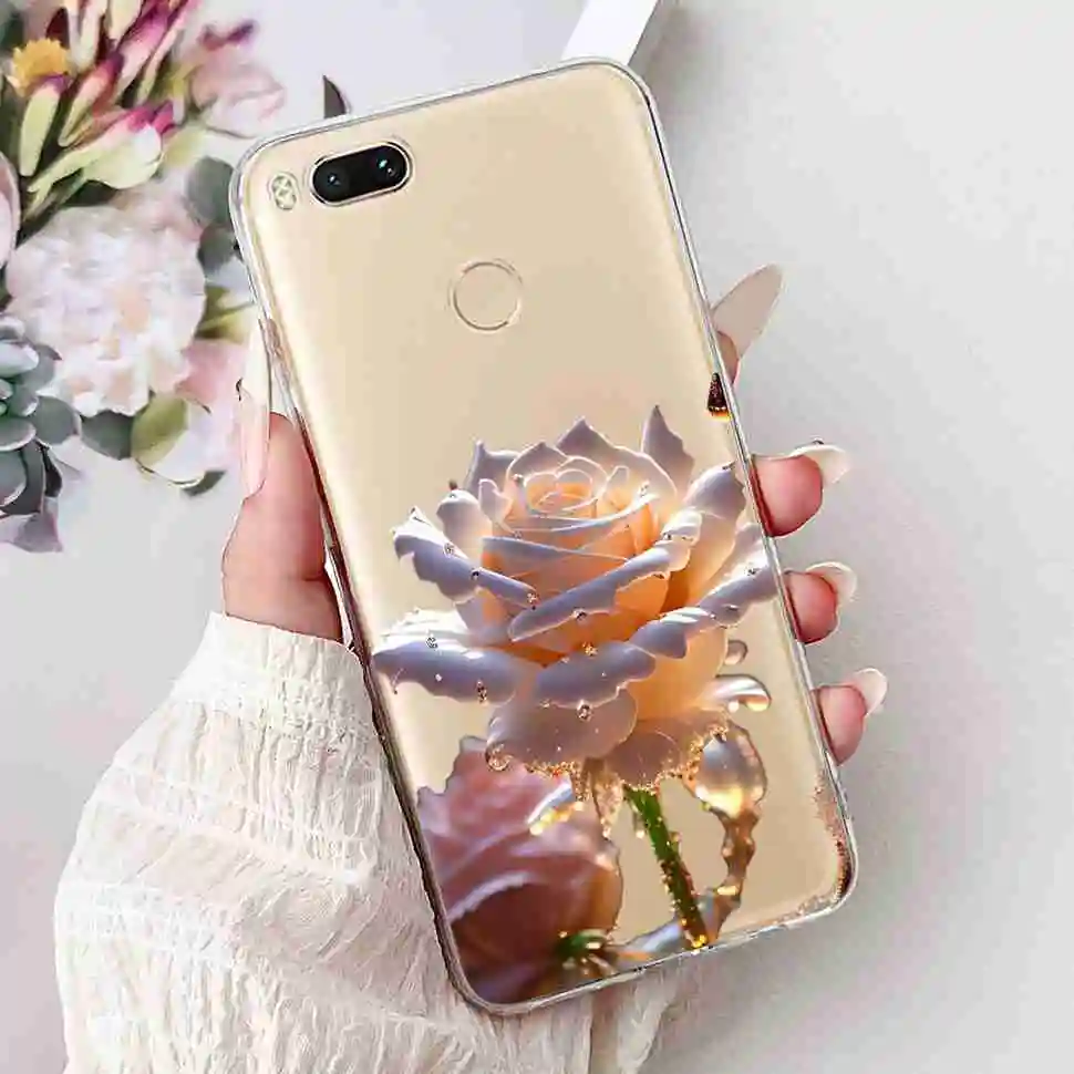 Love Pop Print TPU Soft Silicone Phone Case with Floral Design