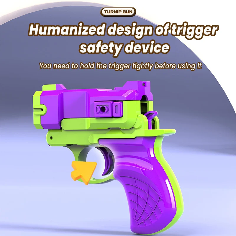 Rubber Band Gun Toy 3D Printed Gun Cub Radish Toy Knife Kids Stress Relief Toy Christmas Gift Decompression Boy's birthday Gift 4