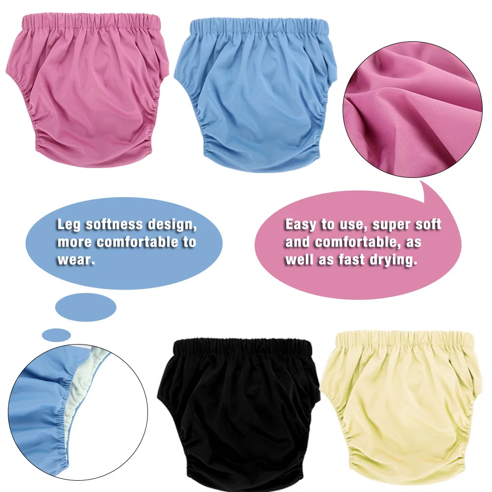 4 Colors Adult Cloth Diaper Reusable Washable Adjustable Large Nappy new 3