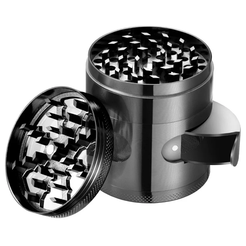 크리 에이 티브 아연 합금 담배 분쇄기 수동 허브 향신료 차 분쇄기 서랍 필터 60mm 4 레이어 분쇄기 흡연 액세서리