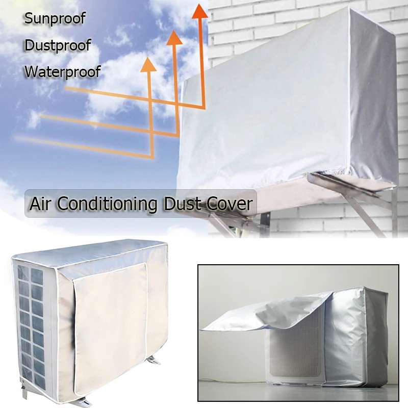 Copertura del condizionatore d'aria di 4 dimensioni copertura del  dispositivo esterno copertura della macchina principale protezione  impermeabile Anti-polvere Anti-neve per la pulizia della borsa - AliExpress