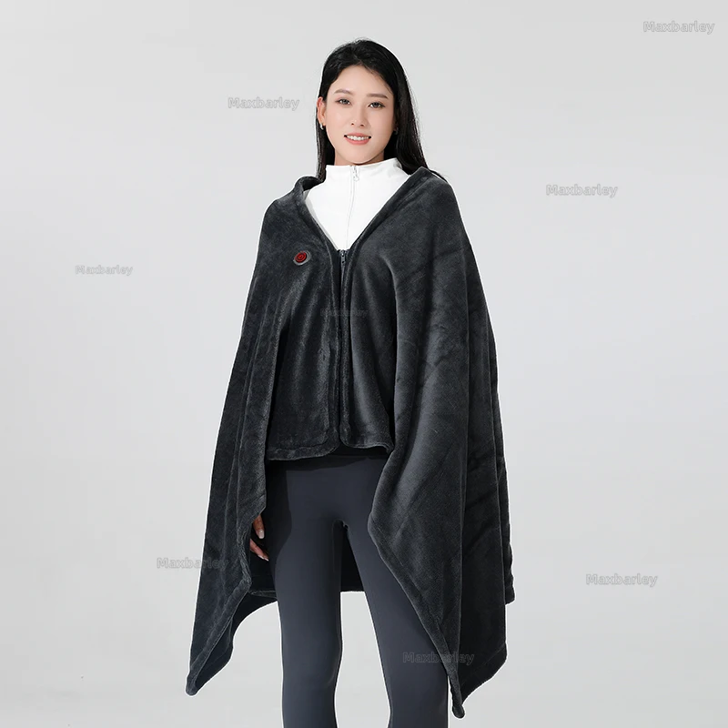 Electric Heating Shawl Blanket Coat USB Charging 9 Zone Heating Office Warm Home Warming Cloak Trench Men Women Fleece Jacket