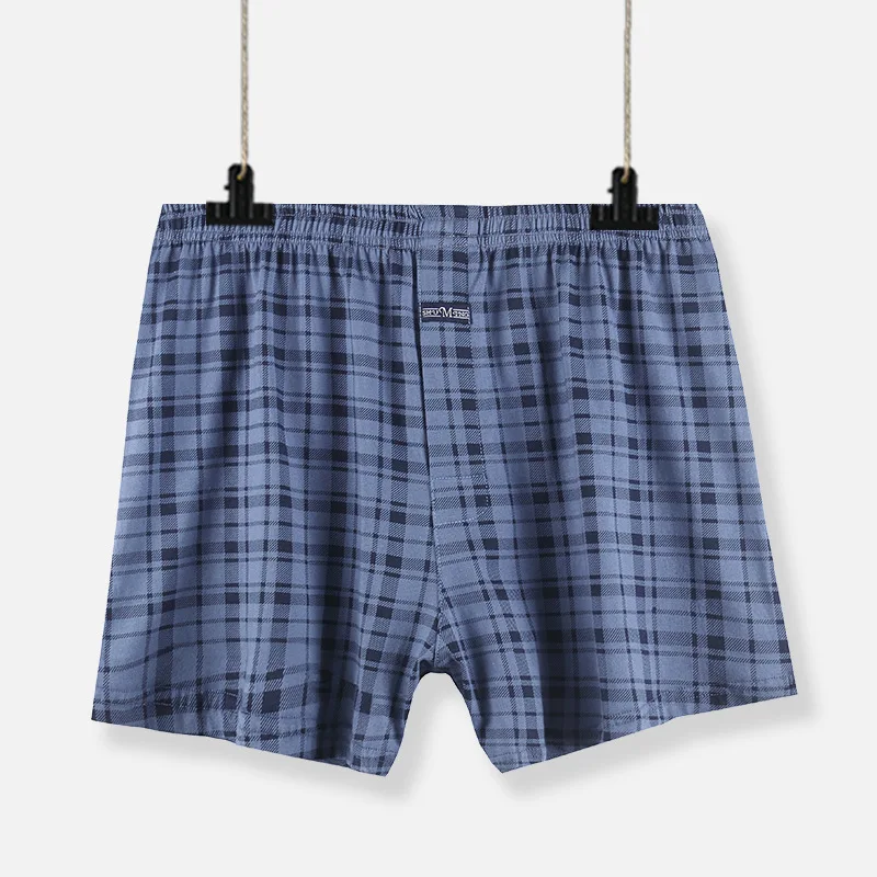 3PCS Men's Boxer Shorts Cotton Plaid 4 Colors High Rise Comfortable Loose Pants for Men Underwear Shorts Men's Panties