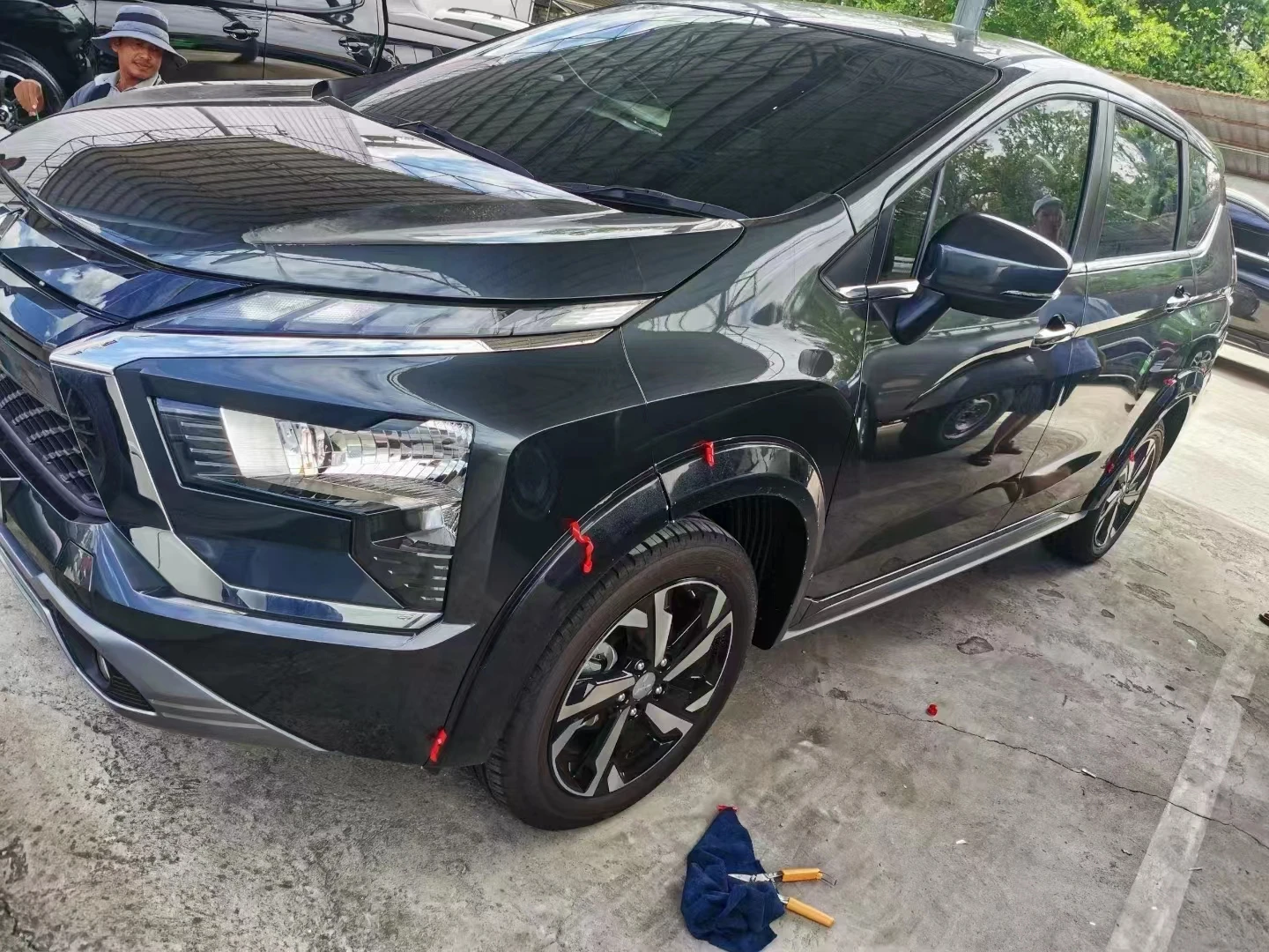 Фото Брызговики для крыльев, рама для колесной арки, защита для Mitsubishi xpander 2023, 2024, матовый черный цвет, рандомный материал, 2,0 мм №3
